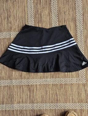 adidas Girls Black Skater Skirt with Built In Shorts